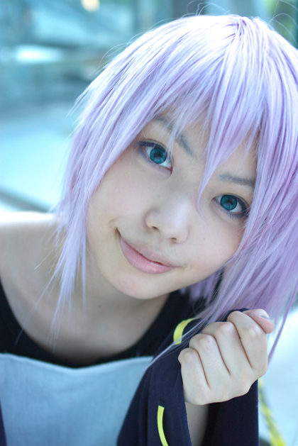shirayuki mizore, rosario+vampire, photo (medium), cosplay, kaieda kae, purple hair, tank top