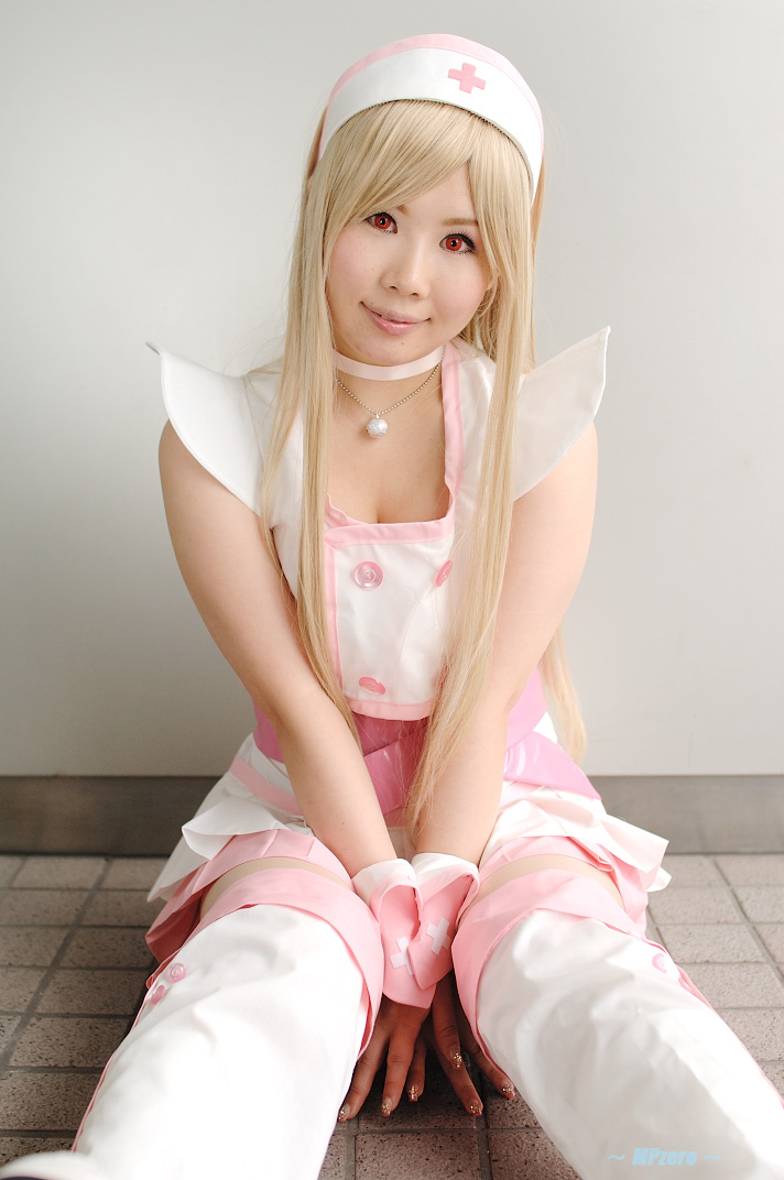 yuuna, photo (medium), blonde hair, cosplay, dream of doll, nurse, thighhighs, twingky, zettai ryouiki