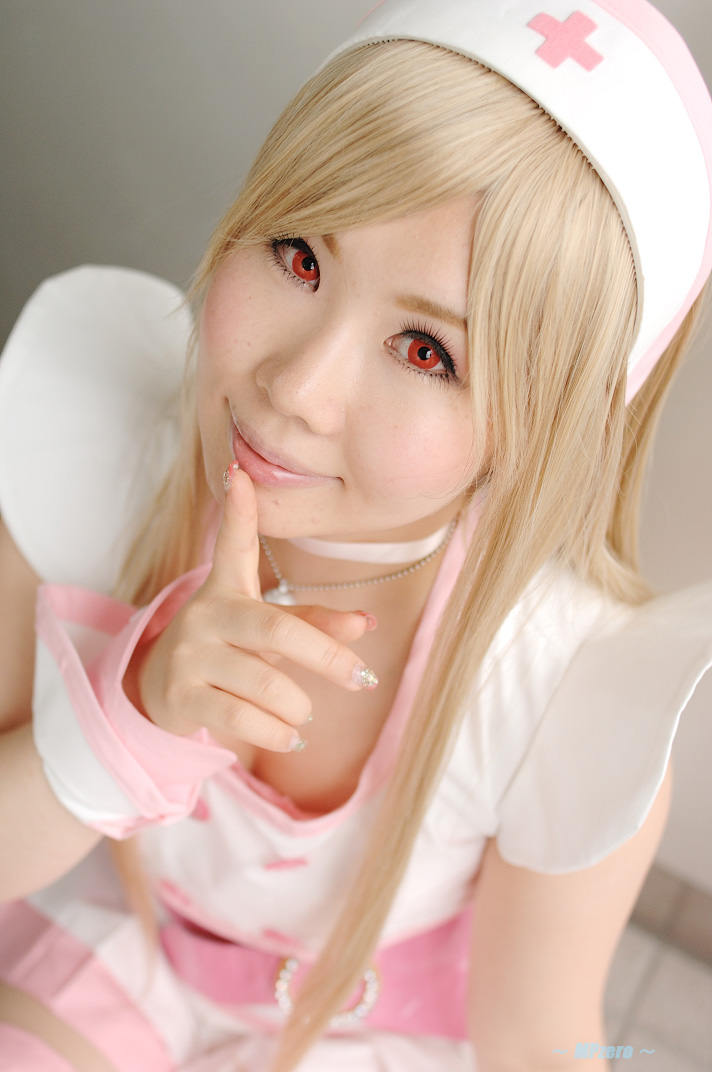 yuuna, photo (medium), blonde hair, cosplay, dream of doll, nurse, thighhighs, twingky, zettai ryouiki