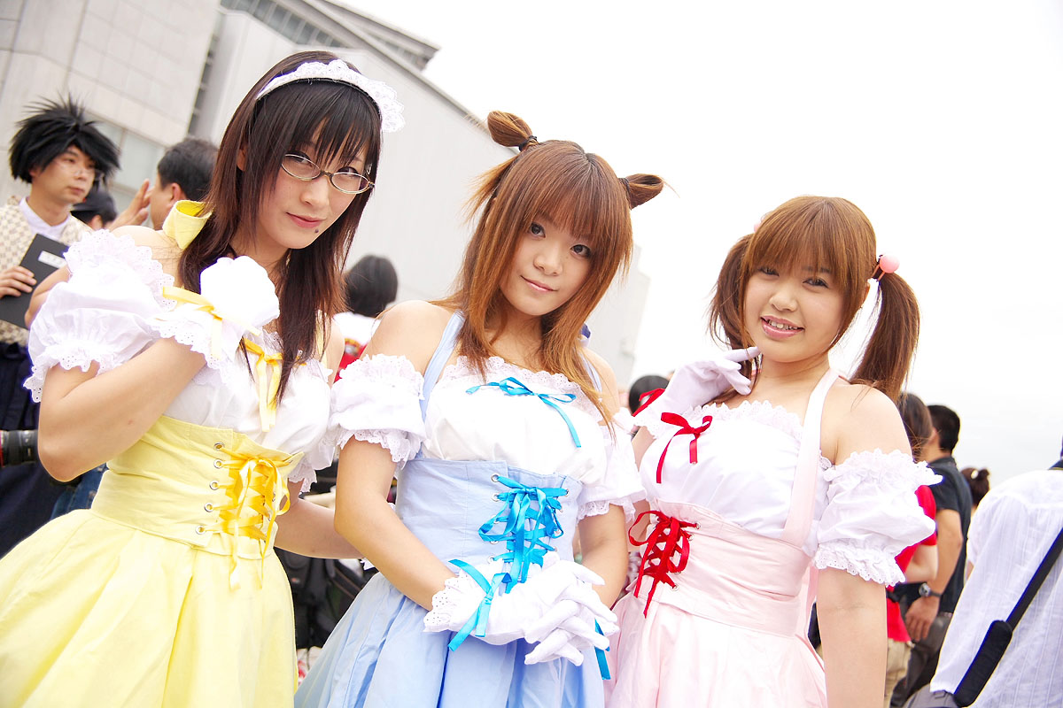 riori, character request, photo (medium), source request, cosplay, dress, frills, glasses, gloves, masakuu, tocca, twintails