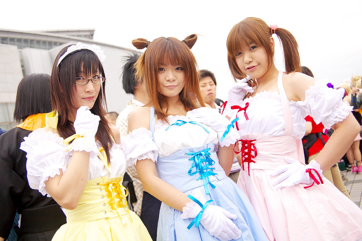 riori, character request, photo (medium), source request, cosplay, dress, frills, glasses, gloves, masakuu, tocca, twintails