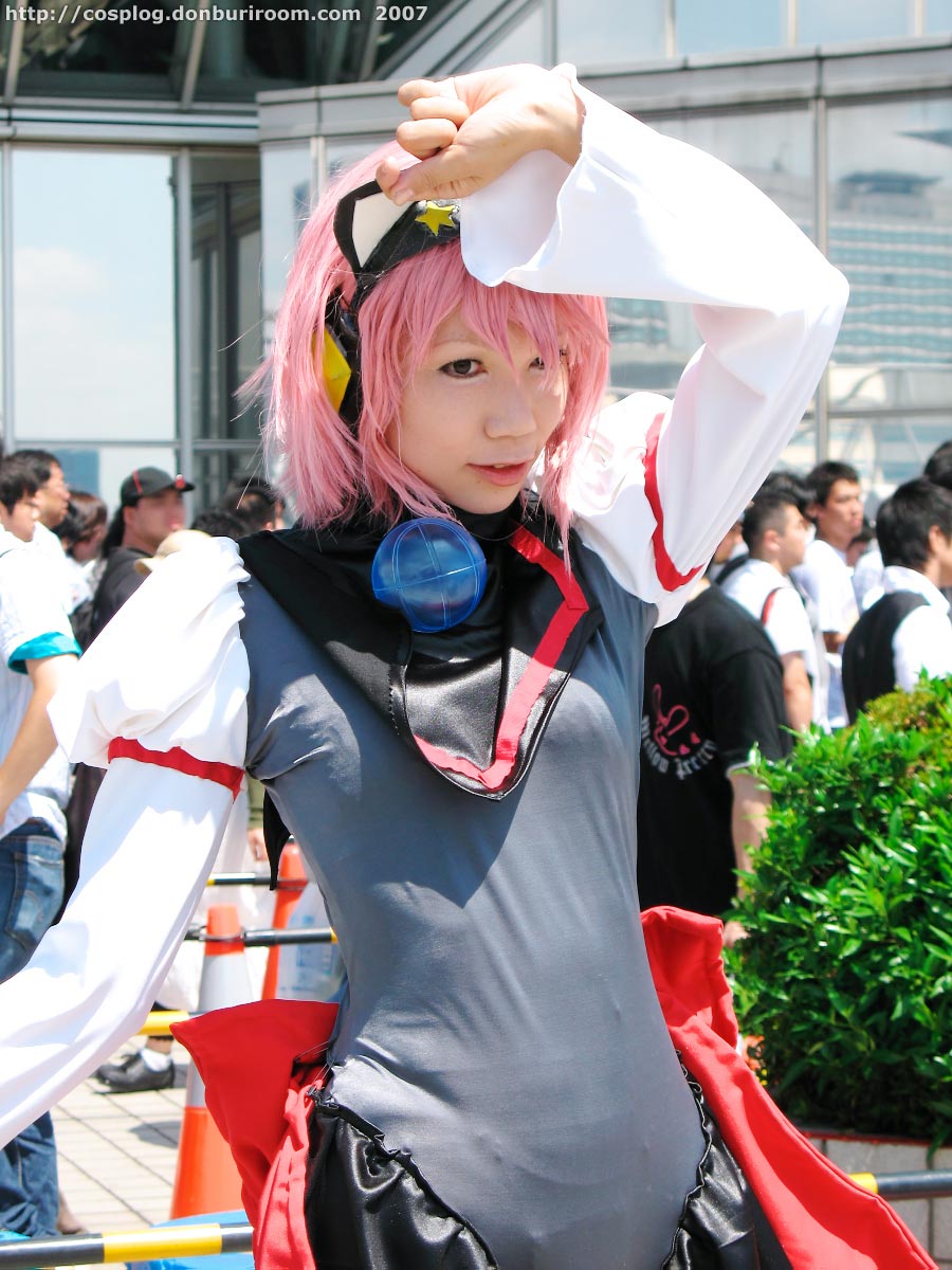 nanami akua, tempera sumi, moetan, highres, photo (medium), ahoge, animal ears, asian, cat ears, cosplay, pink hair