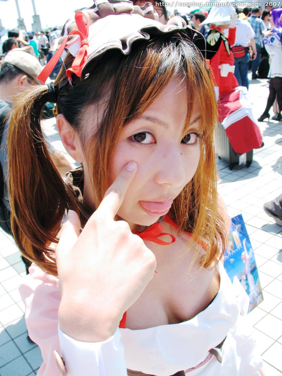 asahina mikuru, sakurai minami, suzumiya haruhi no yuuutsu, highres, photo (medium), apron, cosplay, waitress, waitress uniform