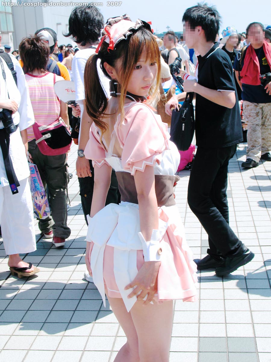 asahina mikuru, sakurai minami, suzumiya haruhi no yuuutsu, highres, photo (medium), apron, cosplay, waitress, waitress uniform