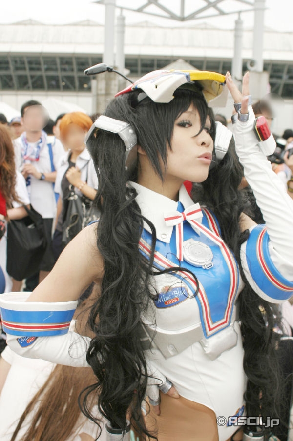 kobayakawa saiko (model), mine blue, private material romantis, photo (medium), bodysuit, cosplay, elbow gloves, gloves, helmet, motorcycle parts, twintails