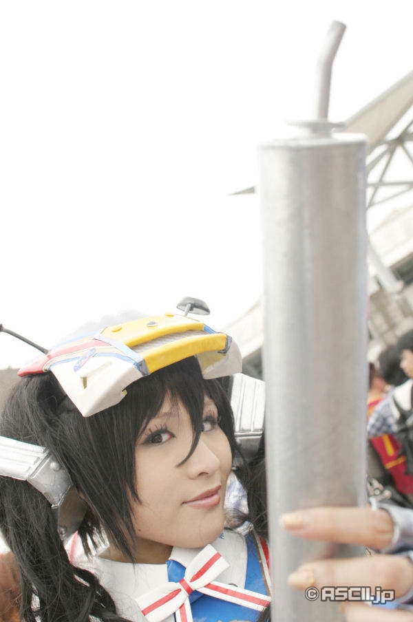 kobayakawa saiko (model), mine blue, private material romantis, photo (medium), bodysuit, cosplay, elbow gloves, gloves, helmet, motorcycle parts, twintails