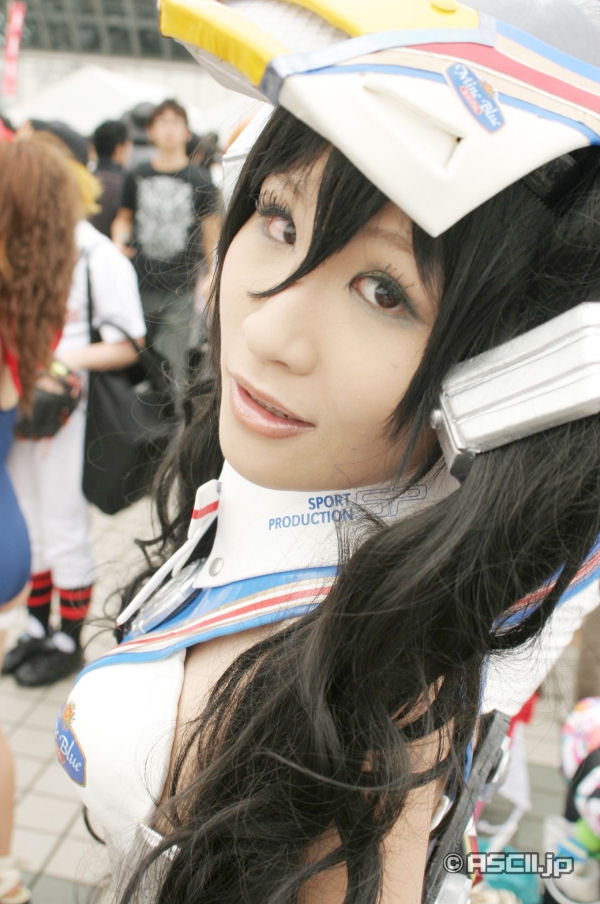 kobayakawa saiko (model), mine blue, private material romantis, photo (medium), bodysuit, cosplay, elbow gloves, gloves, helmet, motorcycle parts, twintails