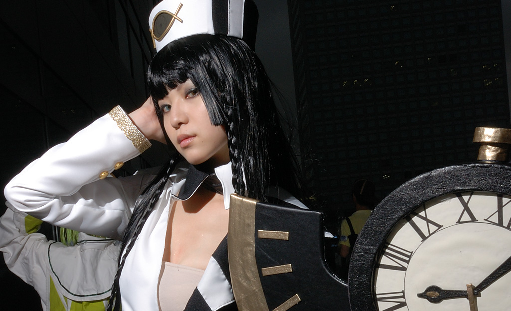 aida yukiko, trickster (ntreev soft), photo (medium), tagme, clock, cosplay, eclipse, scythe
