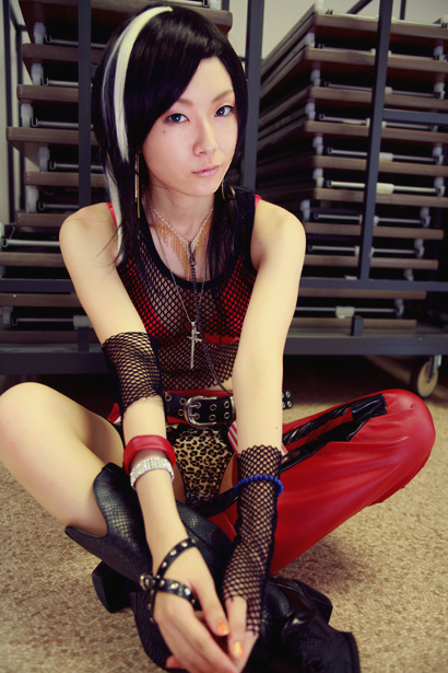 kouya (model), character request, photo (medium), source request, animal print, asian, boots, bra, chaps, cosplay, leopard print, lingerie, midriff, panties, see-through clothes, tank top, underwear
