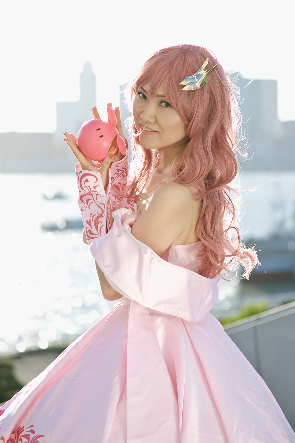 haro, lacus clyne, gundam, gundam seed, gundam seed destiny, highres, photo (medium), cosplay, dress, gown, mi ray