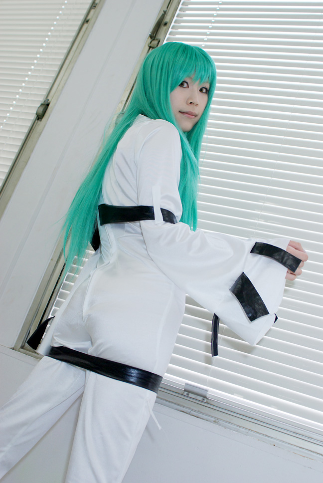 c.c., code geass, photo (medium), belt, cosplay, green hair, morimura pinku