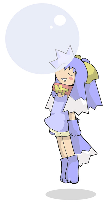 amazake (manuke no oukoku), inu-t, nt-tan, os-tan, bad source, 1girl, animal collar, animal hands, anime coloring, arms at sides, bare arms, bloomers, blue dress, blue gloves, blue hair, blue tail, blush stickers, bow, closed eyes, collar, dog girl, dot nose, dress, drooling, floating, gloves, hair bow, hair ears, legs together, long hair, mouth drool, nose bubble, paw gloves, paw shoes, ponytail, red collar, short dress, simple background, sleeping, sleeveless, sleeveless dress, spiked hair, two-tone tail, underwear, white background, white bloomers, white tail, yellow bow
