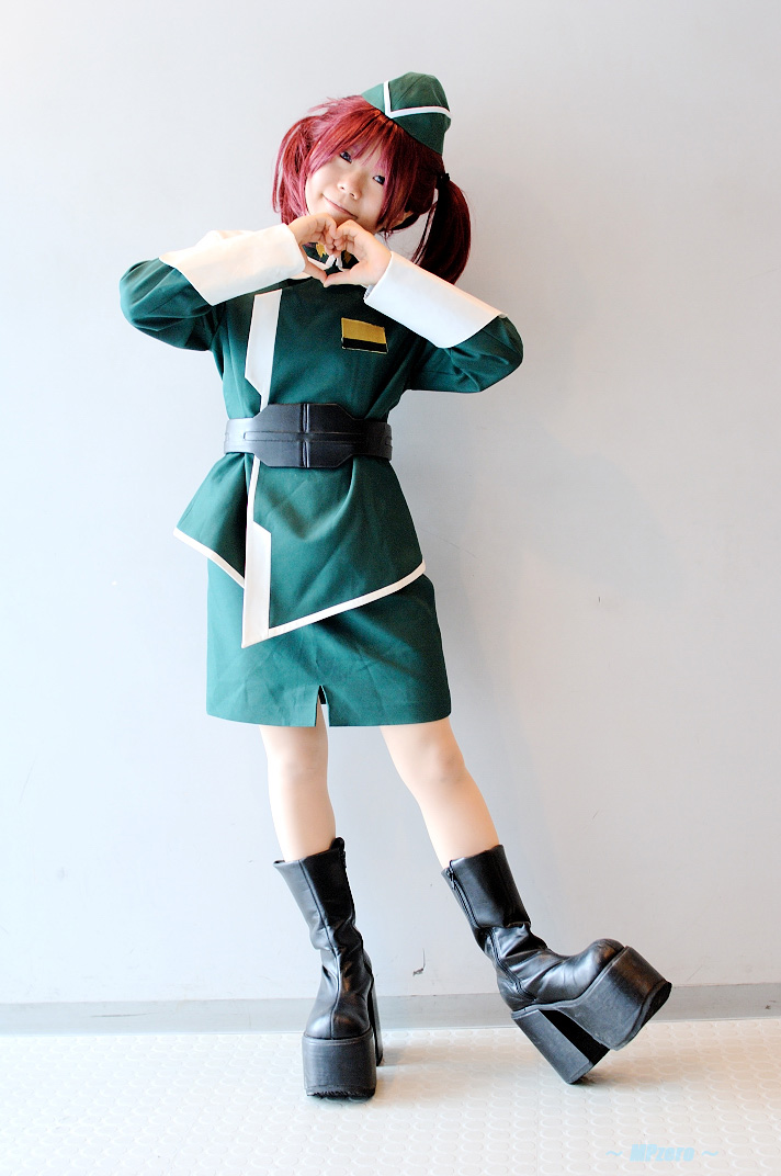 meyrin hawke, gundam, gundam seed, gundam seed destiny, photo (medium), boots, cosplay, minase risa, red hair, twintails