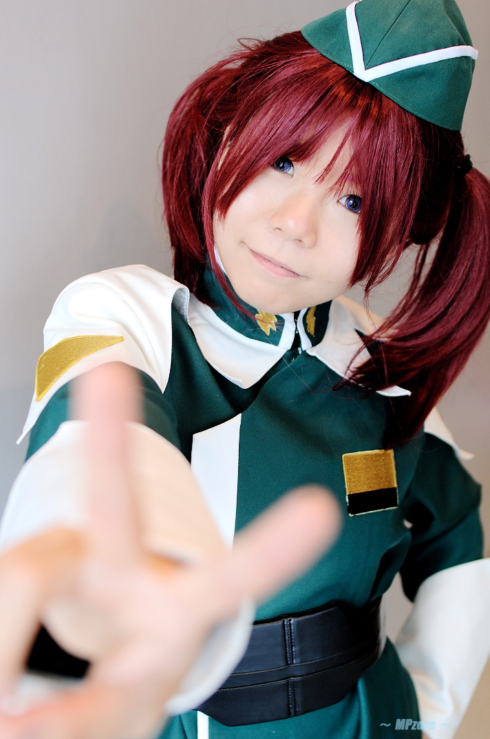 meyrin hawke, gundam, gundam seed, gundam seed destiny, photo (medium), cosplay, minase risa, red hair, twintails
