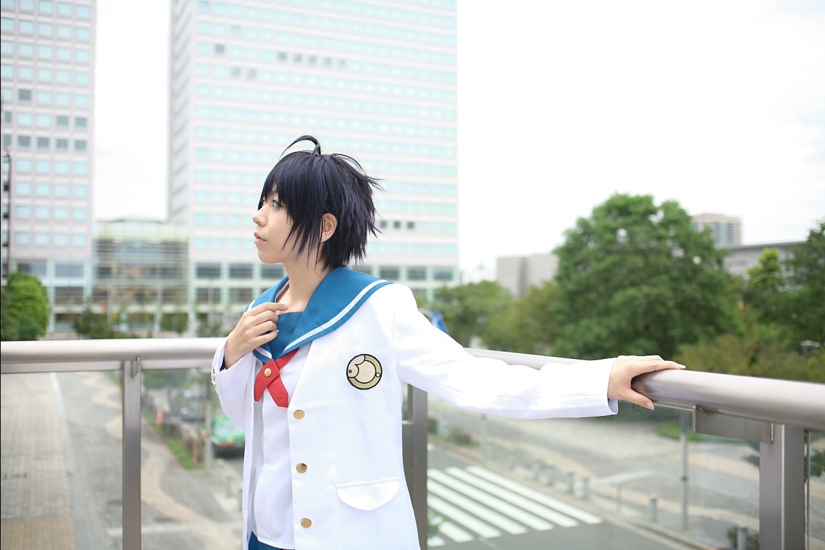 chouko, kikuchi makoto, idolmaster, idolmaster xenoglossia, photo (medium), blazer, cosplay, sailor, school uniform