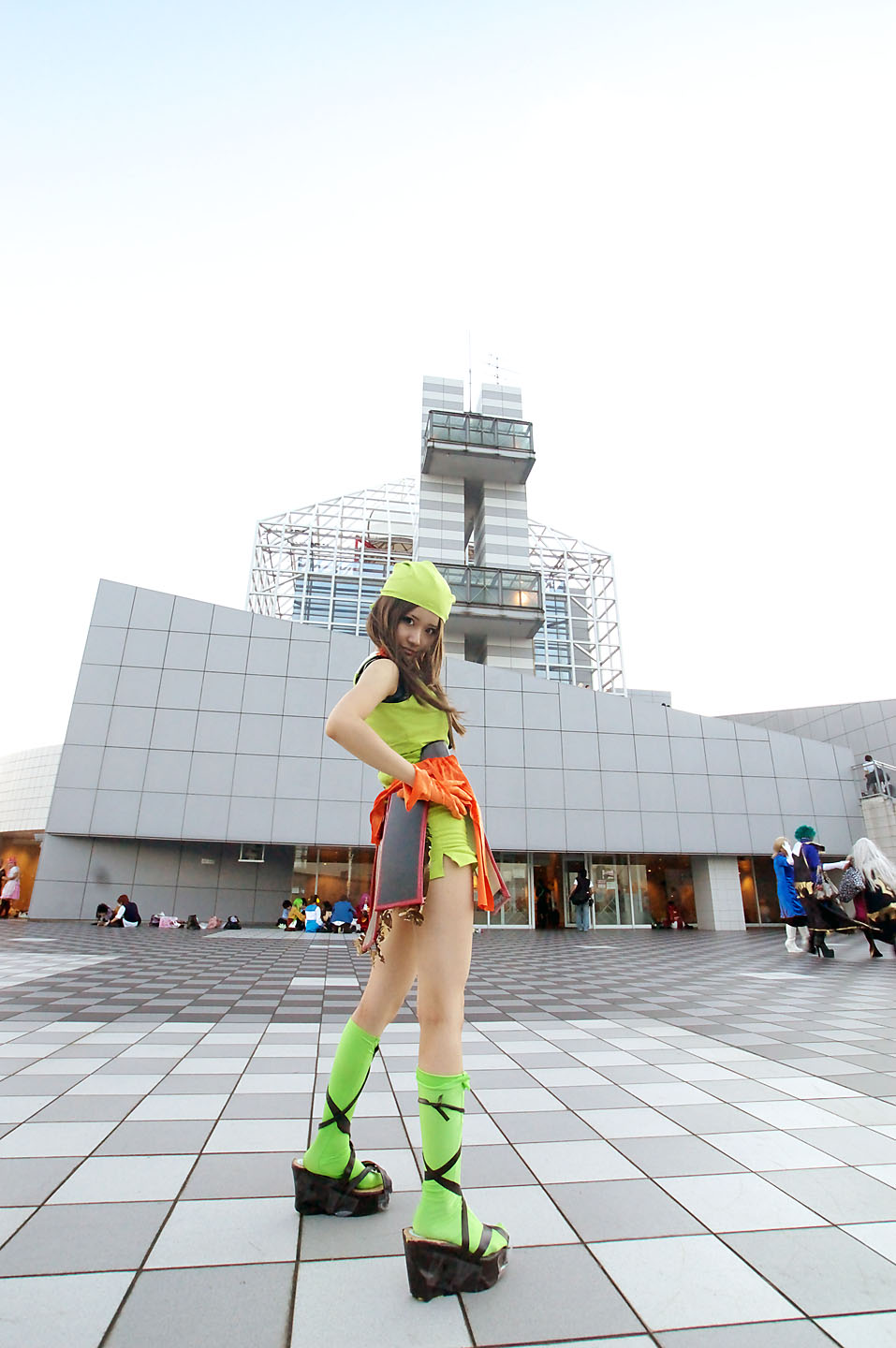 maeda matsu, riyo (cosplayer), sengoku basara, highres, photo (medium), cosplay, headscarf, naginata, polearm, weapon
