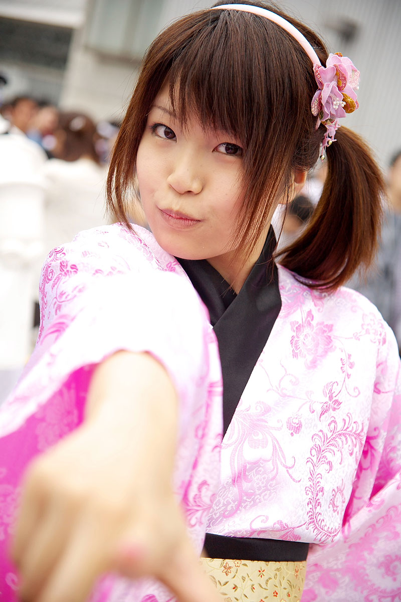 mosan, character request, highres, photo (medium), source request, cosplay, hairband, japanese clothes, kimono, yukata