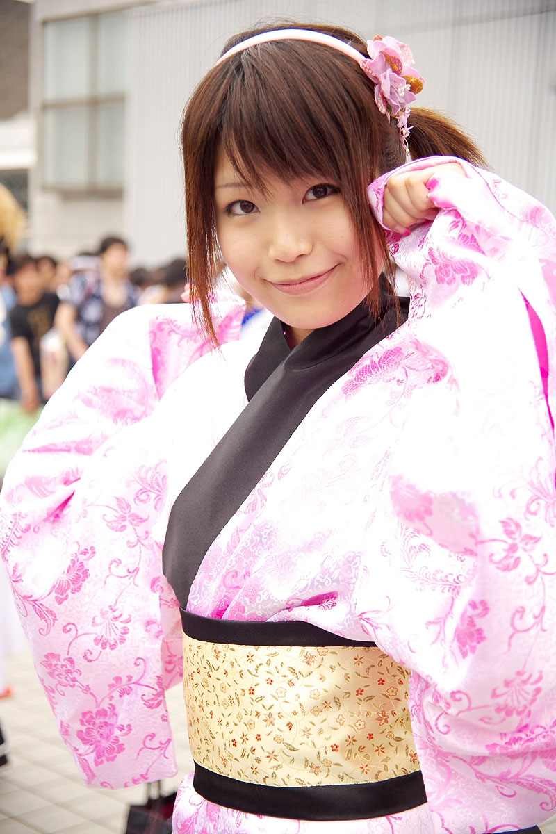 mosan, character request, highres, photo (medium), source request, cosplay, hairband, japanese clothes, kimono, yukata