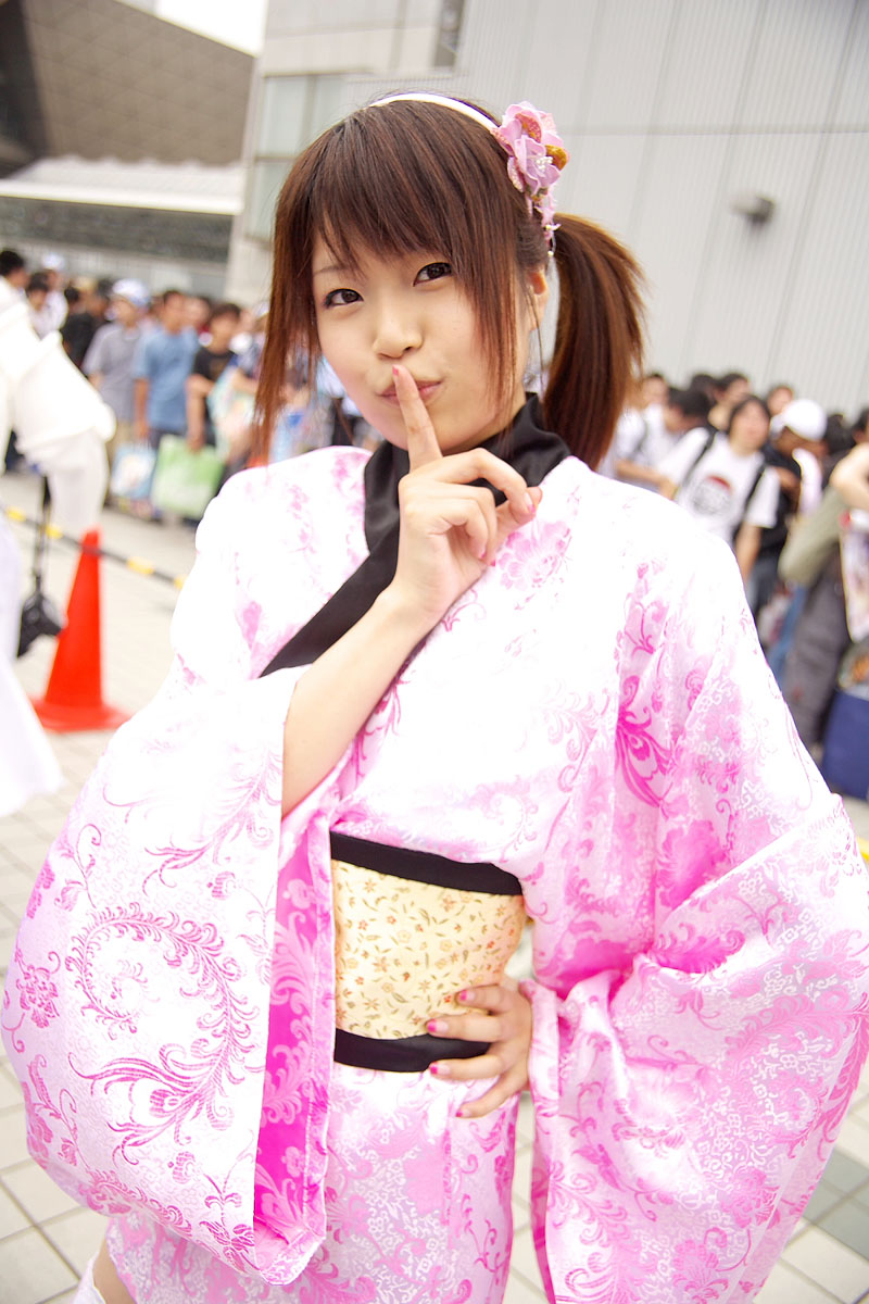 mosan, character request, highres, photo (medium), source request, cosplay, hairband, japanese clothes, kimono, yukata
