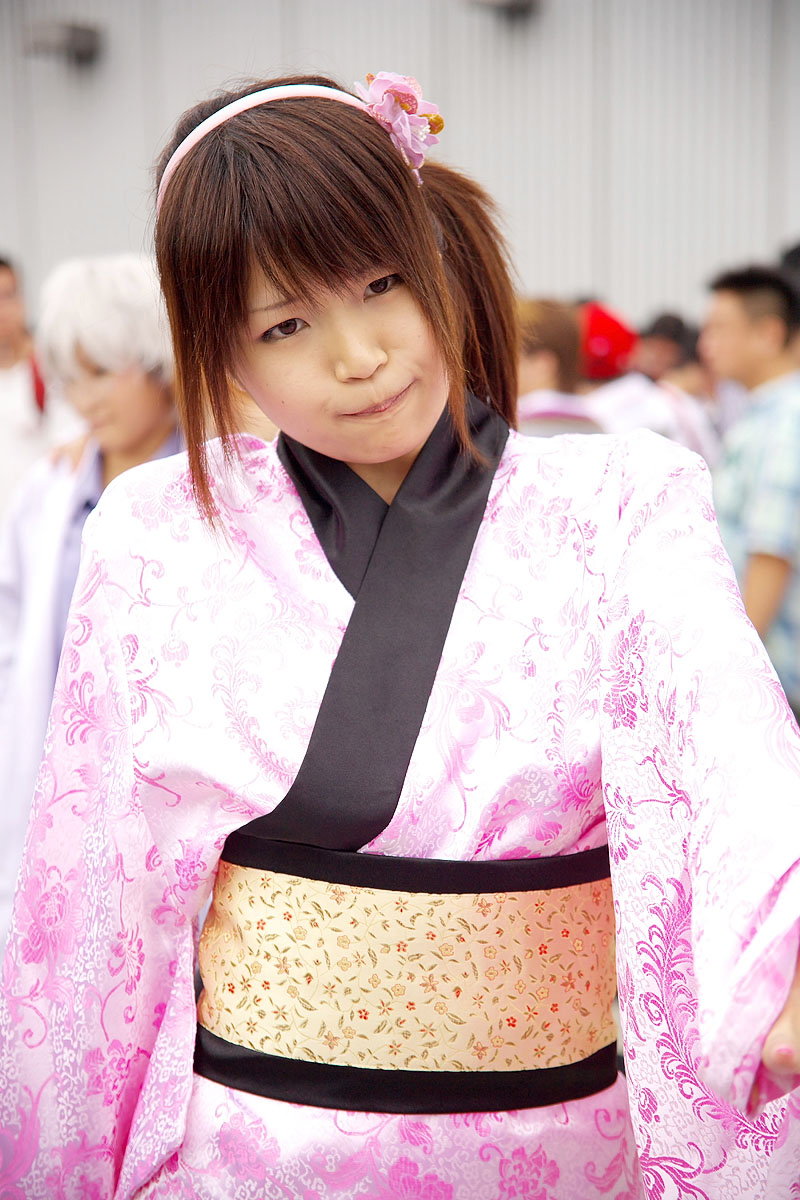 mosan, character request, highres, photo (medium), source request, cosplay, hairband, japanese clothes, kimono, yukata