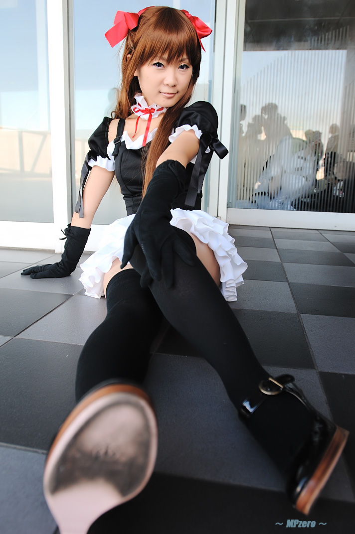 hiromichi, souryuu asuka langley, neon genesis evangelion, photo (medium), cosplay, elbow gloves, frills, gloves, hair ribbon, ribbon, thighhighs, twintails