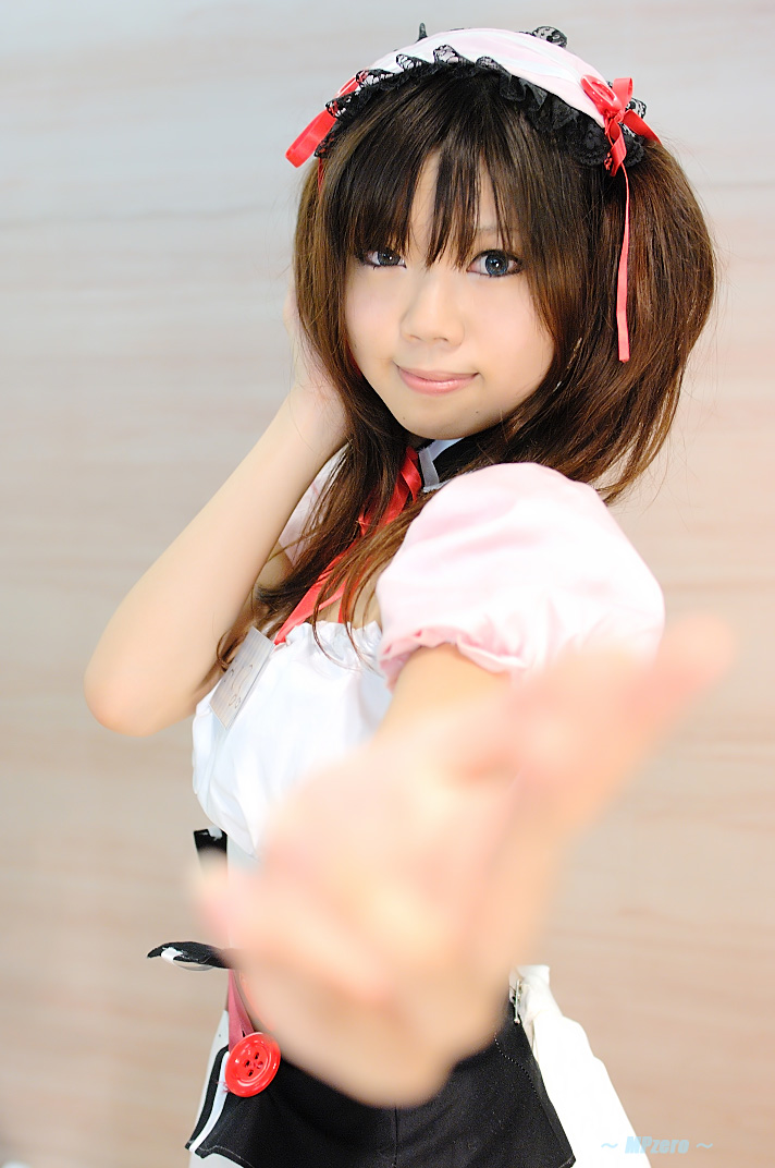 taku anko, asahina mikuru, suzumiya haruhi no yuuutsu, photo (medium), apron, cosplay, waitress, waitress uniform