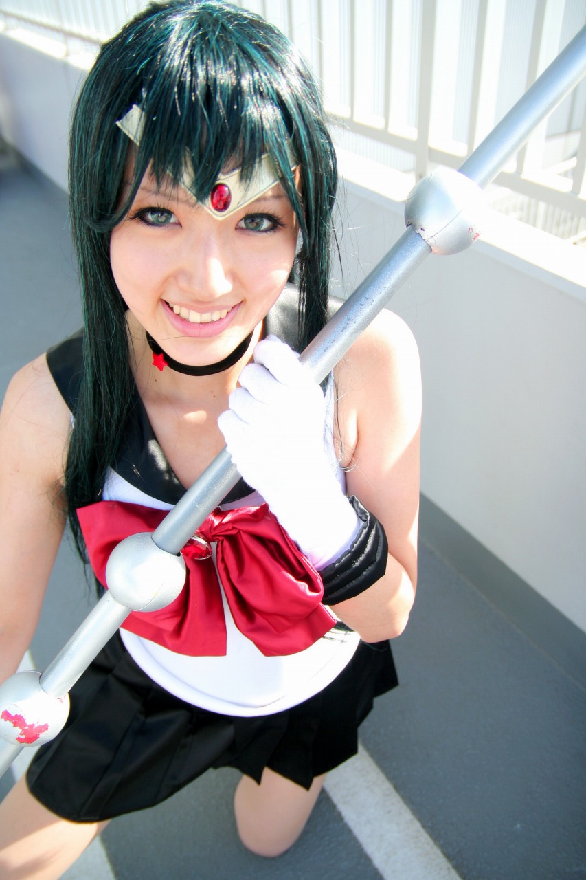 meiou setsuna, sailor pluto, bishoujo senshi sailor moon, highres, photo (medium), cosplay, gloves, sailor, school uniform, serafuku, tiara
