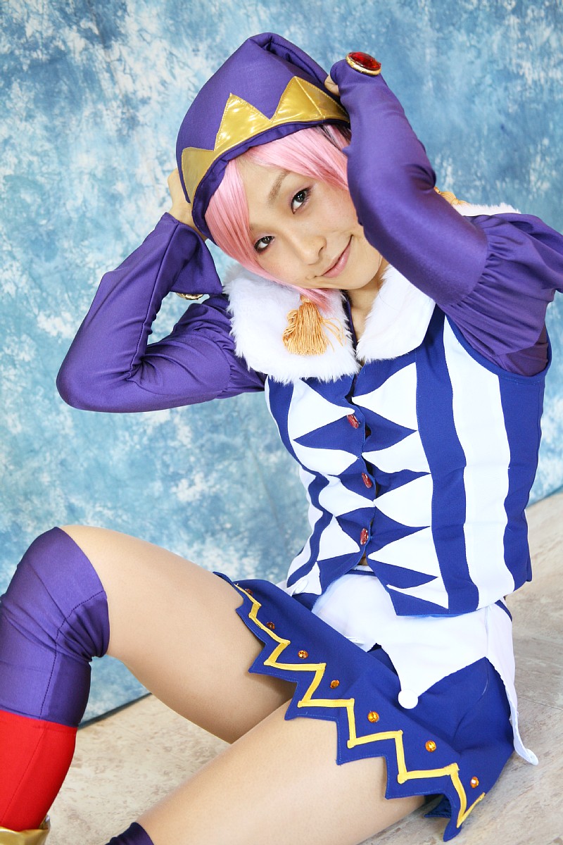 tora (model), pachi-slot sengen rio de carnival, highres, photo (medium), cosplay, pink hair, thighhighs