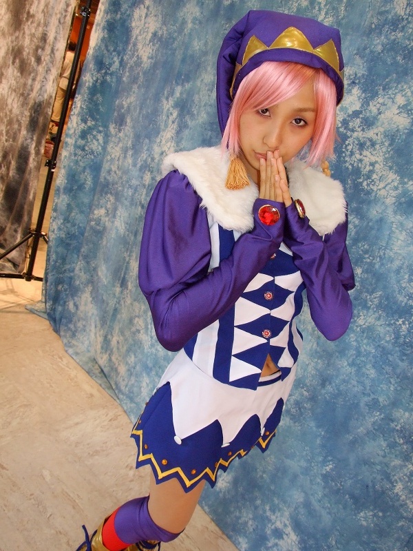 tora (model), pachi-slot sengen rio de carnival, photo (medium), cosplay, pink hair, thighhighs