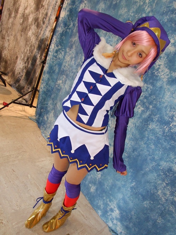 tora (model), pachi-slot sengen rio de carnival, photo (medium), cosplay, pink hair, thighhighs