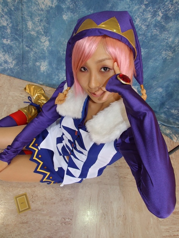 tora (model), pachi-slot sengen rio de carnival, photo (medium), card, cosplay, pink hair, thighhighs