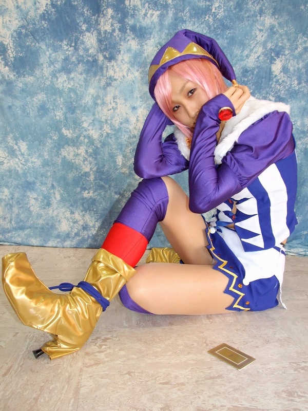 tora (model), pachi-slot sengen rio de carnival, photo (medium), card, cosplay, pink hair, thighhighs