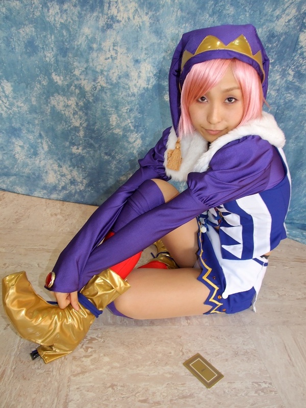 tora (model), pachi-slot sengen rio de carnival, photo (medium), card, cosplay, pink hair, thighhighs