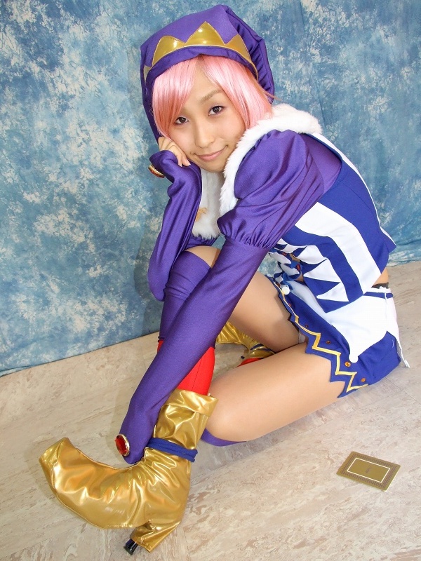 tora (model), pachi-slot sengen rio de carnival, photo (medium), card, cosplay, pink hair, thighhighs