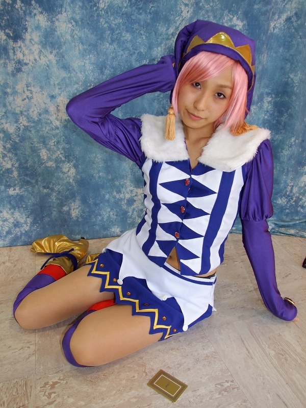 tora (model), pachi-slot sengen rio de carnival, photo (medium), card, cosplay, pink hair, thighhighs