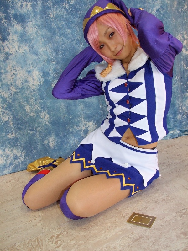 tora (model), pachi-slot sengen rio de carnival, photo (medium), card, cosplay, pink hair, thighhighs