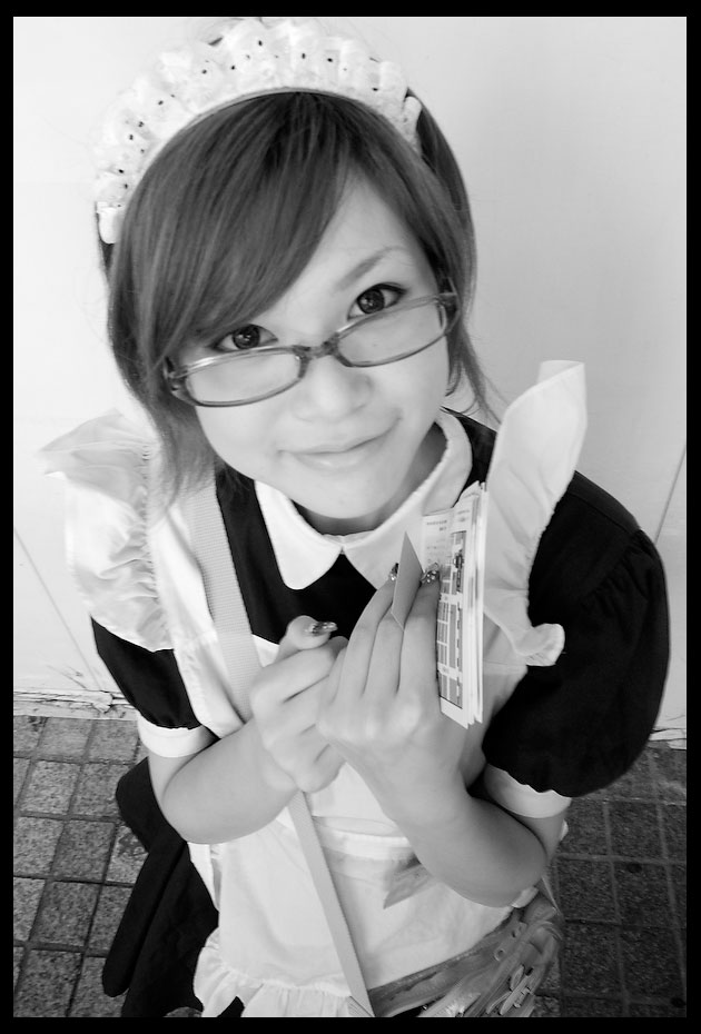 rumi (model), photo (medium), apron, cosplay, glasses, maid, maid apron