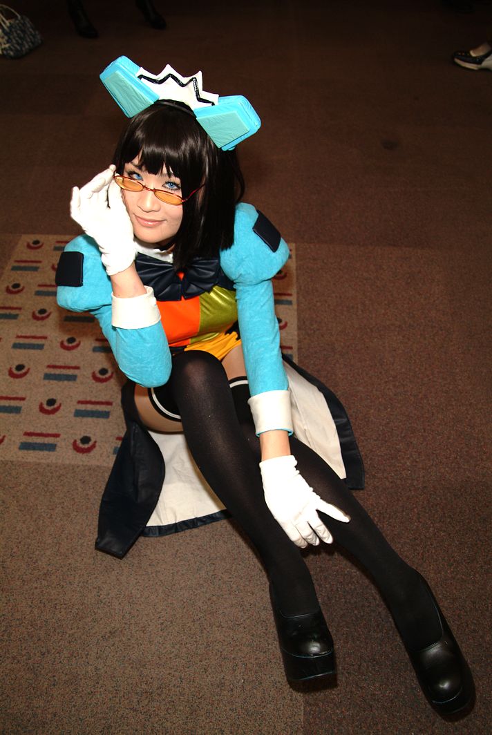 2k-tan, kobayakawa saiko (model), os-tan, photo (medium), apron, cosplay, glasses, maid, maid apron, thighhighs
