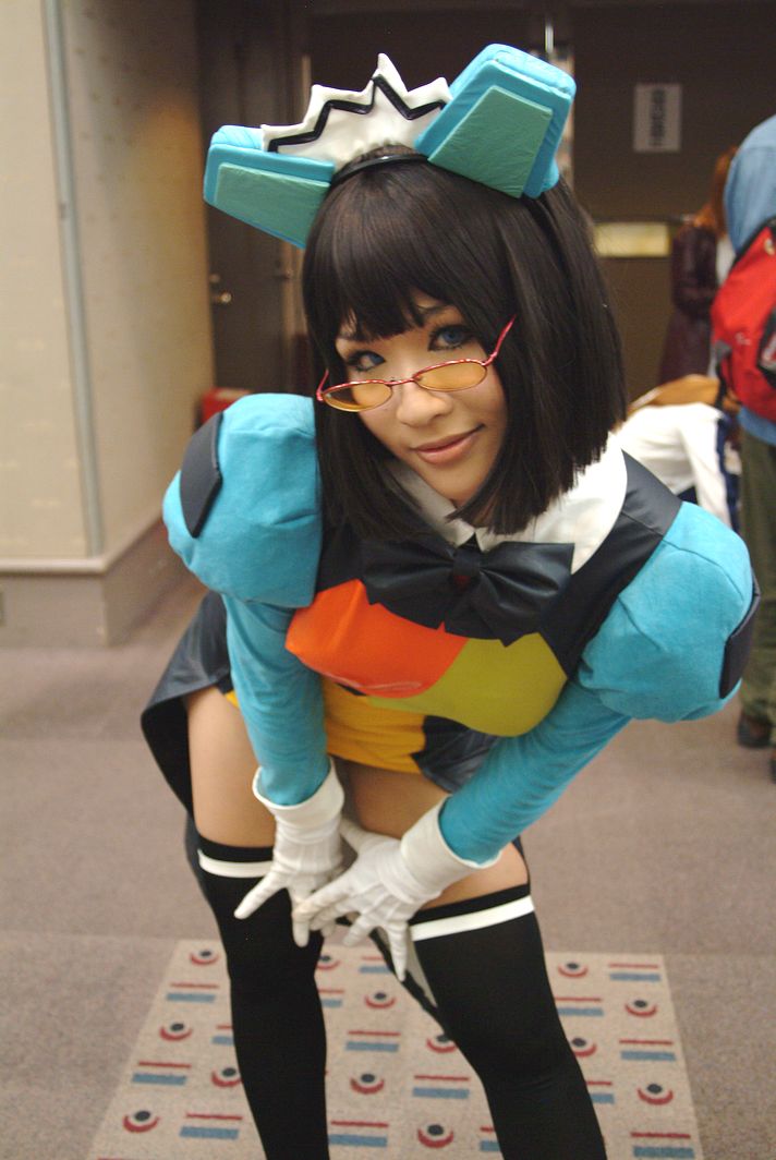2k-tan, kobayakawa saiko (model), os-tan, photo (medium), apron, cosplay, glasses, maid, maid apron, thighhighs
