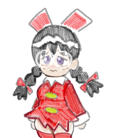drawfag, ribbon (kirby), ripple star queen, kirby (series), kirby 64, nintendo, archived source, lowres, 1girl, black hair, braid, cosplay, dress, freckles, glass, glasses, hair ribbon, long hair, low twin braids, purple eyes, red dress, red ribbon, red thighhighs, ribbon, ribbon (kirby) (cosplay), thighhighs, twin braids