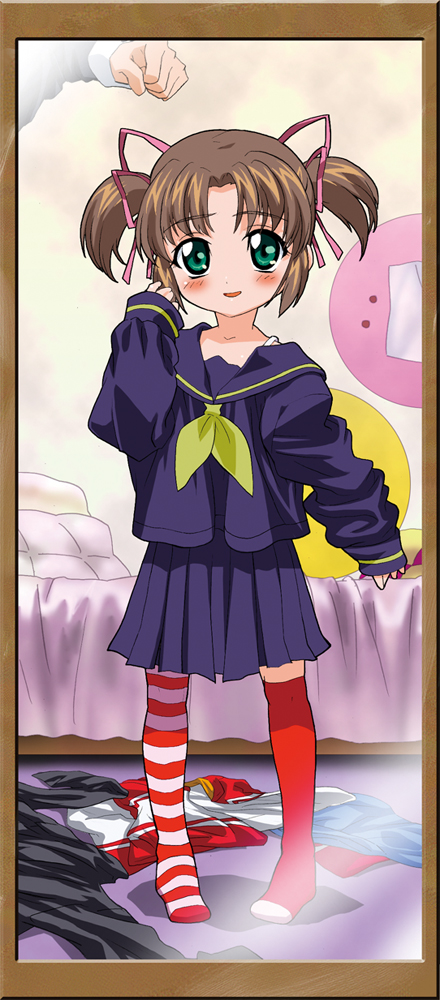 amatsuka yuuna, baby princess, 10s, 1girl, female focus, school uniform, serafuku, solo, twintails