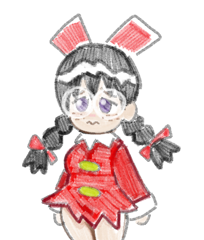drawfag, ribbon (kirby), ripple star queen, kirby (series), kirby 64, nintendo, archived source, lowres, 1girl, black hair, braid, cosplay, dress, freckles, glass, glasses, hair ribbon, long hair, low twin braids, purple eyes, red dress, red ribbon, ribbon, ribbon (kirby) (cosplay), twin braids