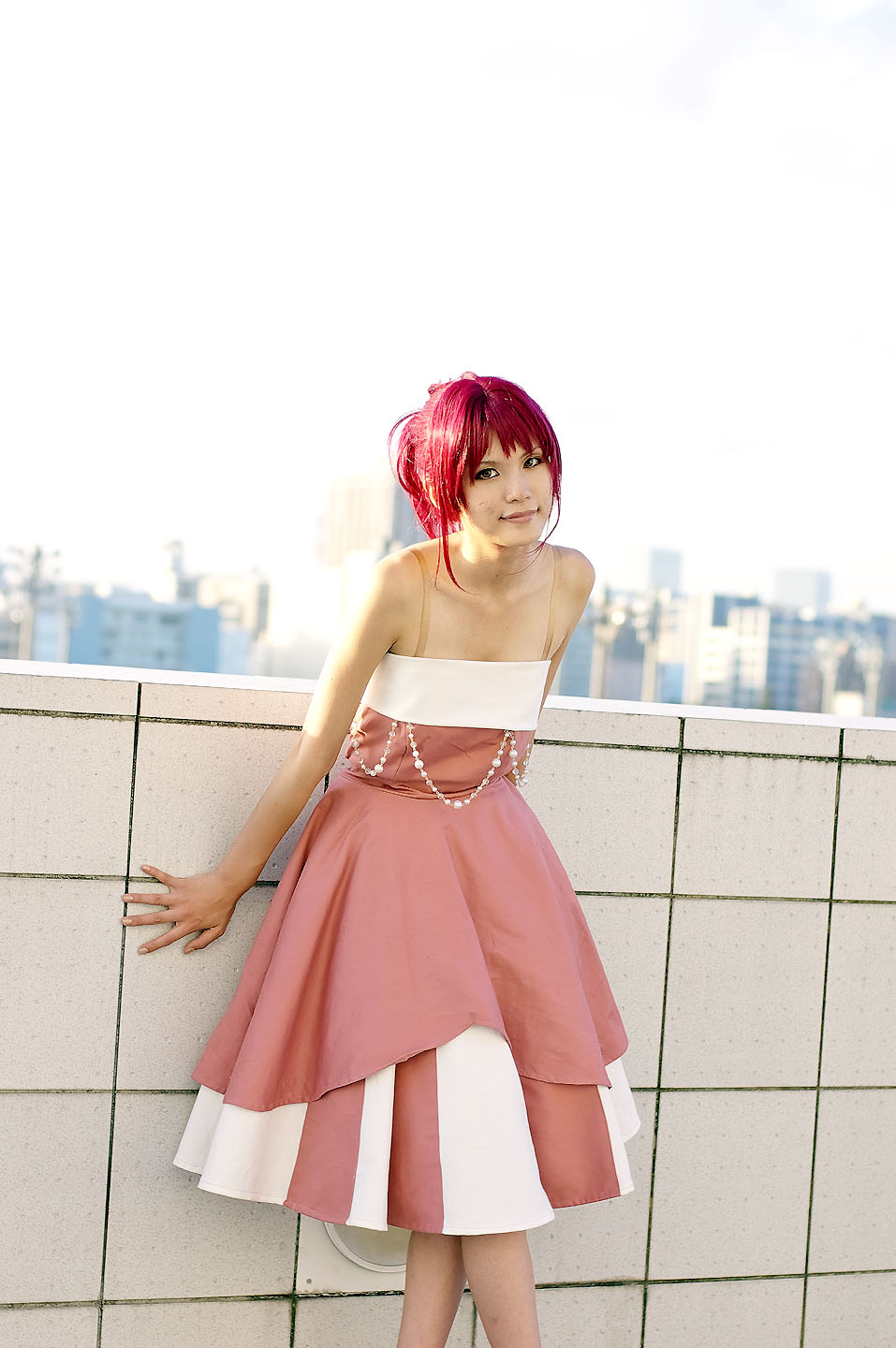 hino kahoko, kiniro no corda, highres, photo (medium), cosplay, evening gown, kouzuki suzuka, red hair