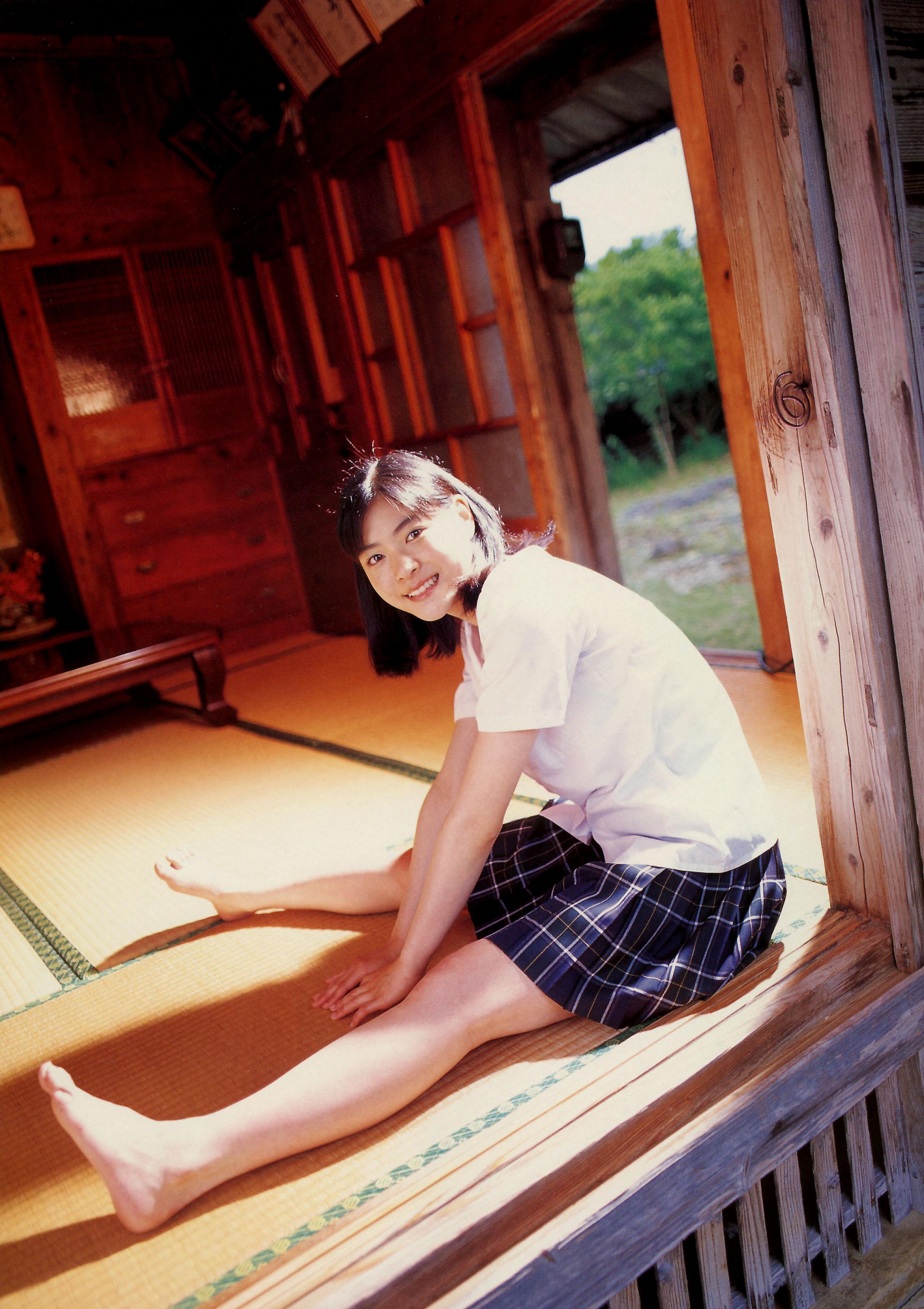 ueno juri, juri first, absurdres, highres, photo (medium), blouse, cosplay, pleated skirt, school uniform, serafuku, shirt, skirt