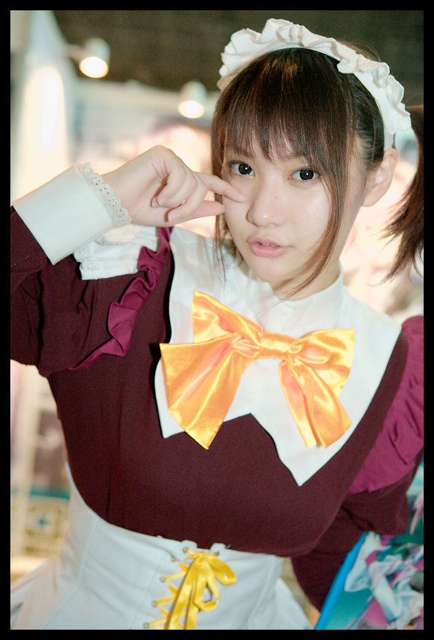 konatsu minato, photo (medium), apron, cosplay, maid, maid apron, twintails