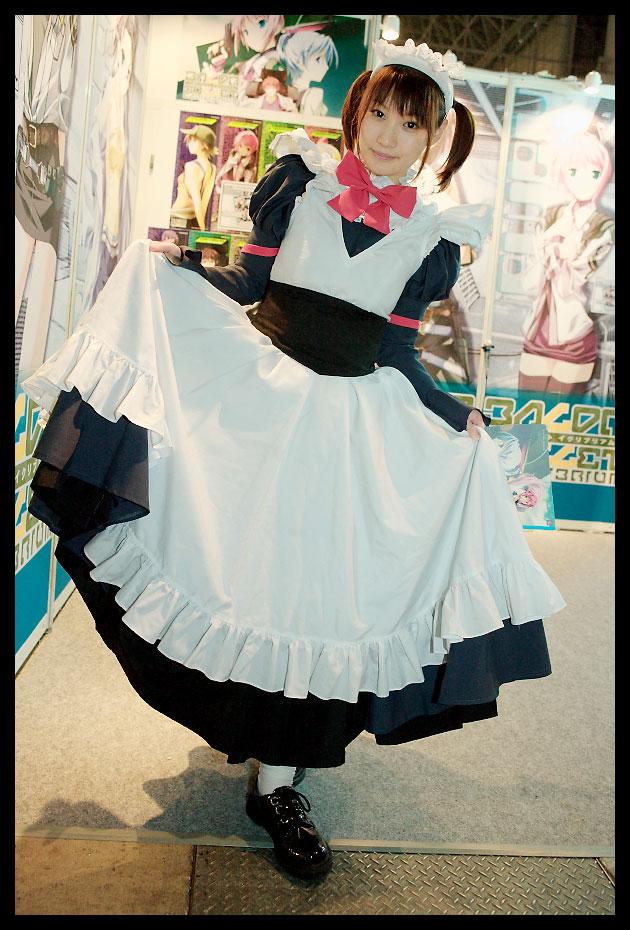 konatsu minato, photo (medium), apron, cosplay, maid, maid apron, twintails