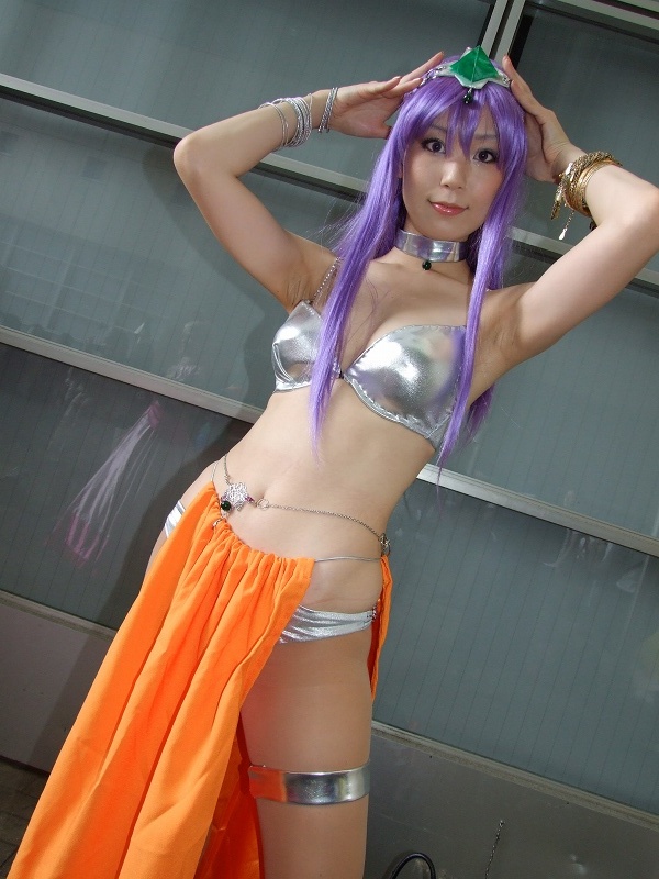 manya (dq4), tachibana ren (cosplayer), chunsoft, dragon quest, dragon quest iv, enix, photo (medium), bra, cosplay, lingerie, manya (cosplay), purple hair, tiara, underwear