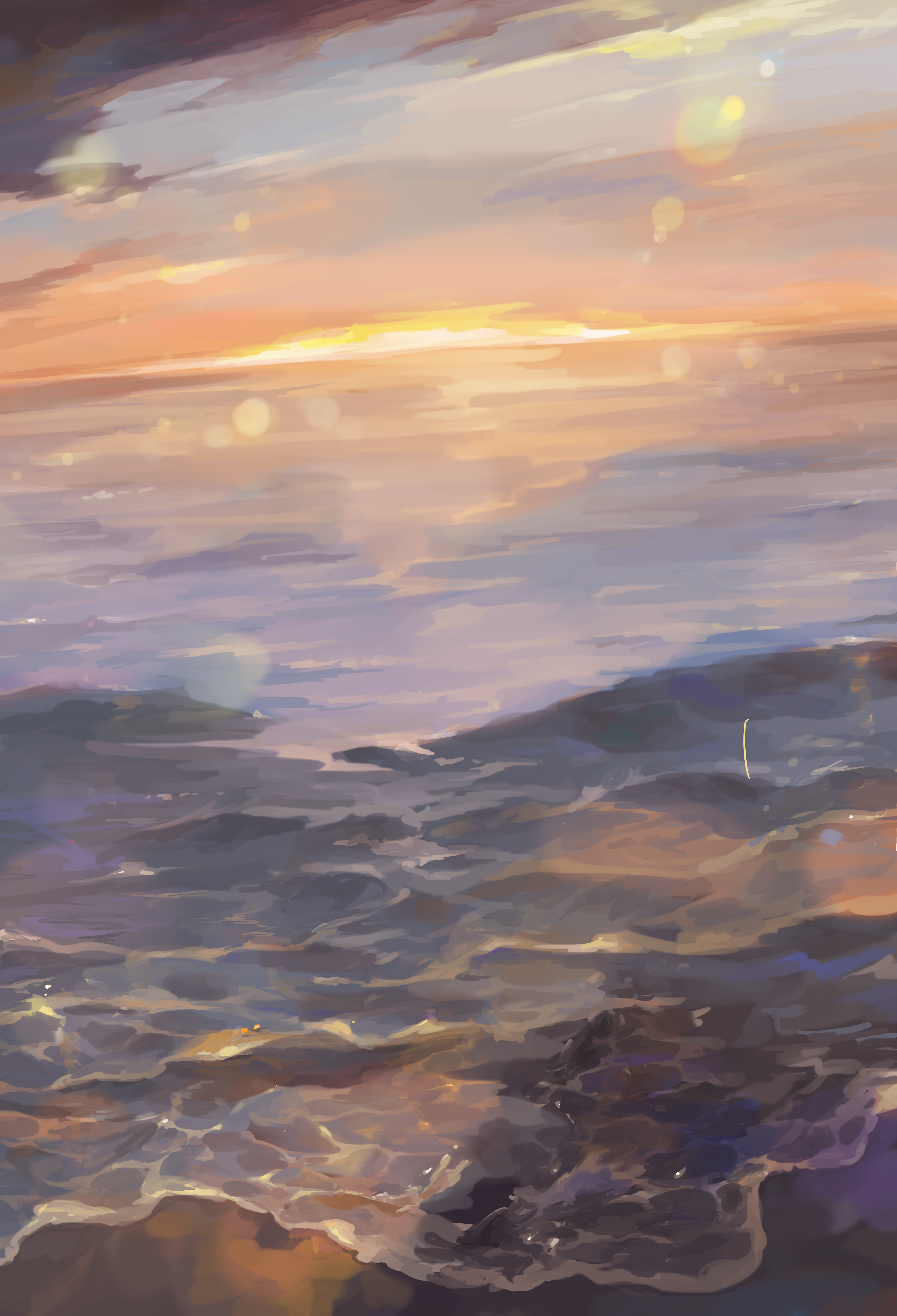 aoijigoku, original, absurdres, highres, cloud, cloudy sky, evening, horizon, no humans, ocean, outdoors, scenery, sky, sunset