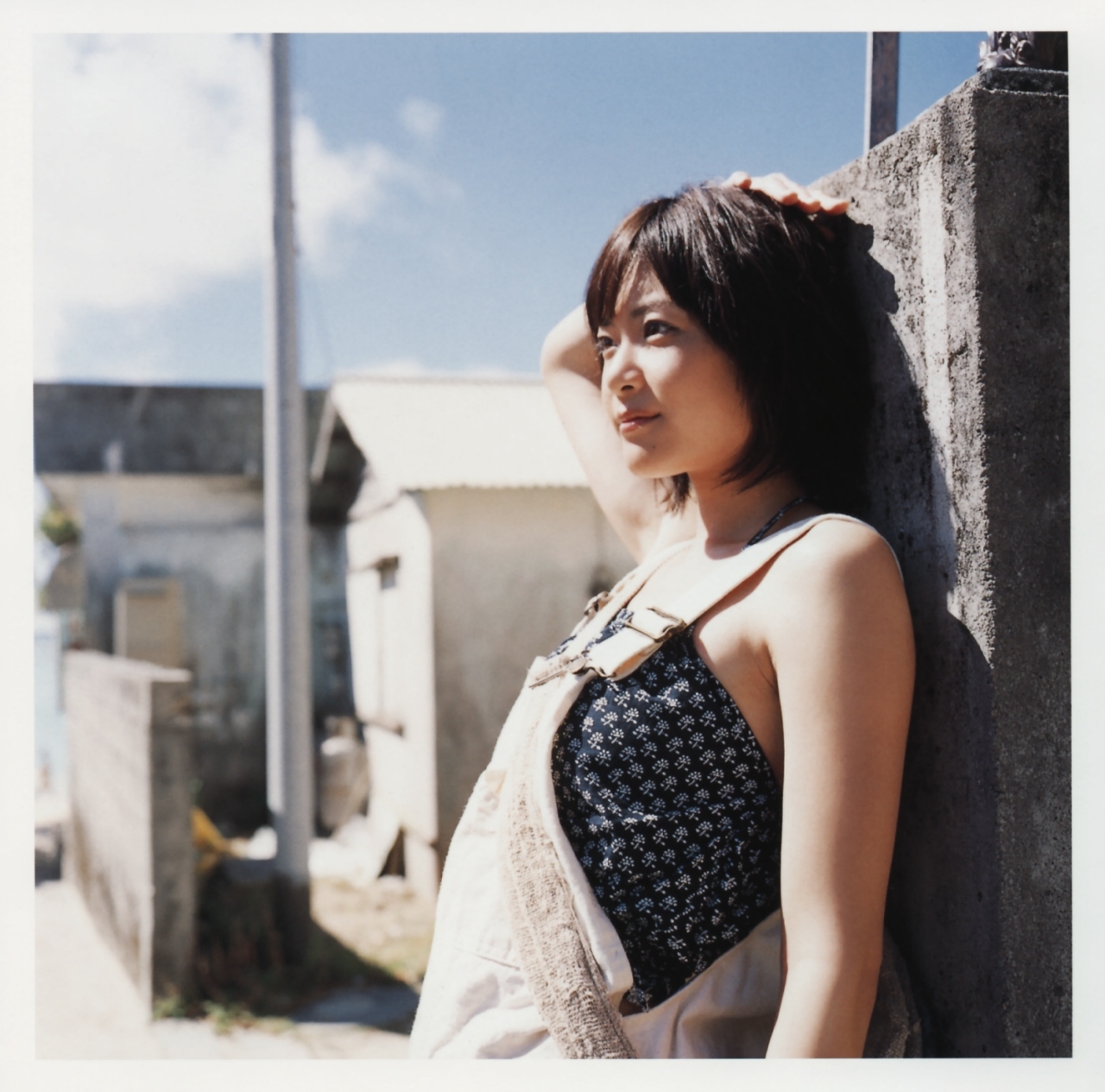 ueno juri, a piacere, highres, photo (medium), halterneck, overalls