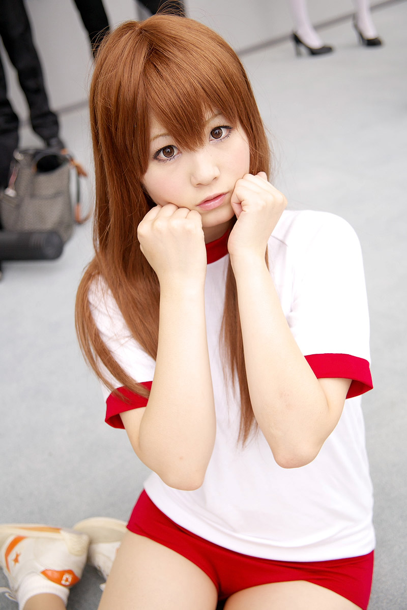 to-kamui, character request, highres, photo (medium), source request, brown hair, cosplay, gym uniform